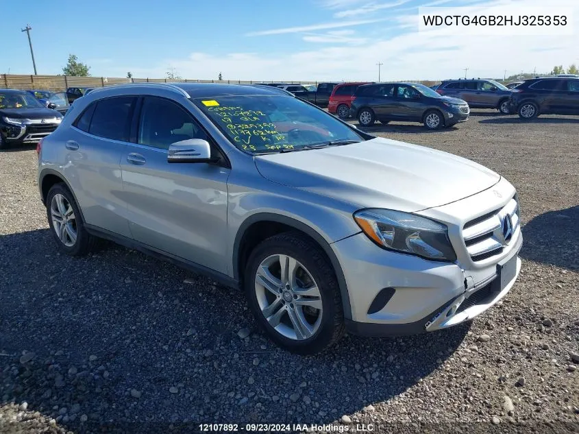 2017 Mercedes-Benz Gla 250 4Matic VIN: WDCTG4GB2HJ325353 Lot: 12107892