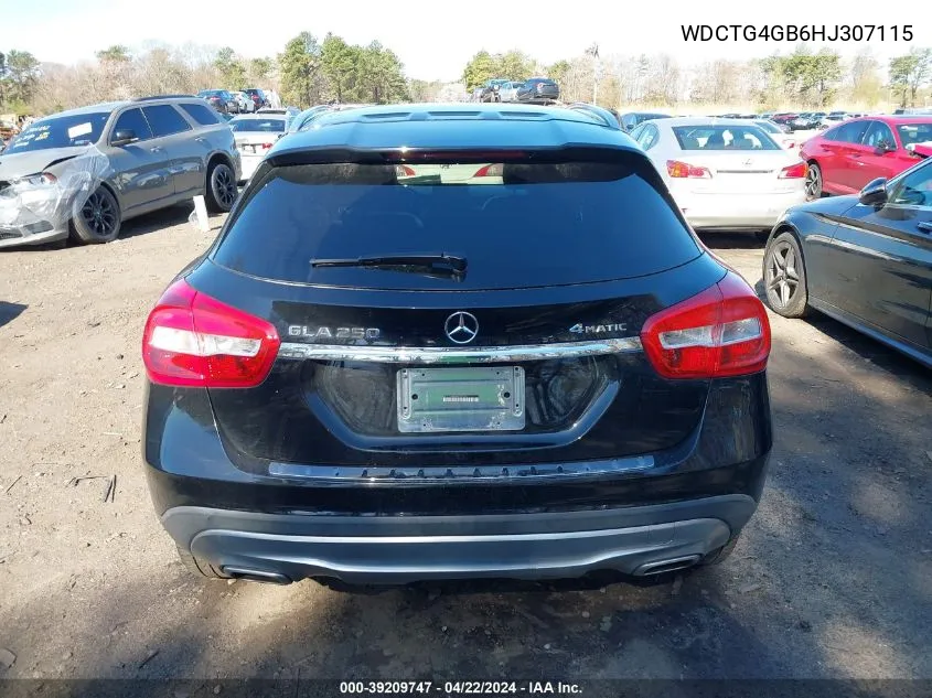 2017 Mercedes-Benz Gla 250 4Matic VIN: WDCTG4GB6HJ307115 Lot: 39209747