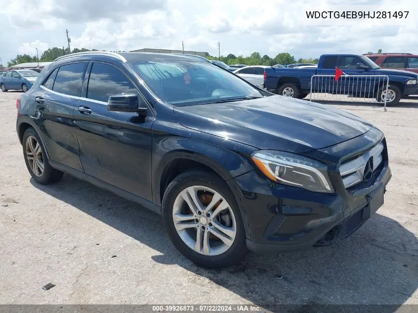 2017 Mercedes-Benz Gla 250 VIN: WDCTG4EB9HJ281497 Lot: 39926873