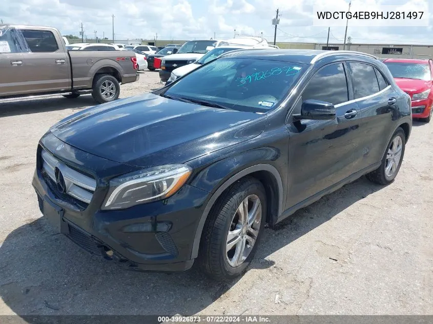 2017 Mercedes-Benz Gla 250 VIN: WDCTG4EB9HJ281497 Lot: 39926873