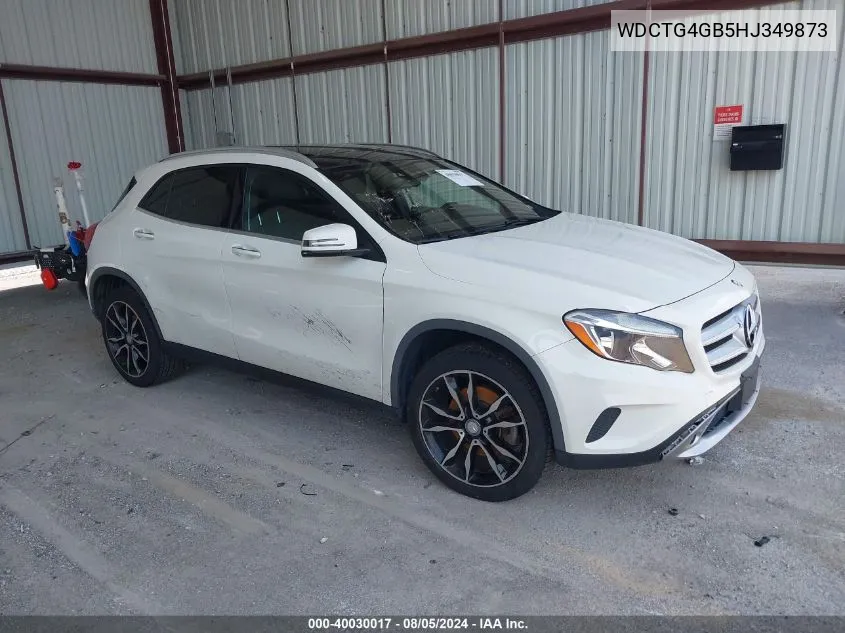 2017 Mercedes-Benz Gla 250 4Matic VIN: WDCTG4GB5HJ349873 Lot: 40030017