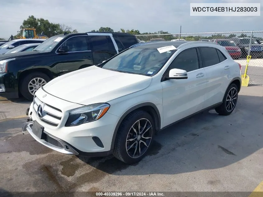 2017 Mercedes-Benz Gla 250 VIN: WDCTG4EB1HJ283003 Lot: 40339296