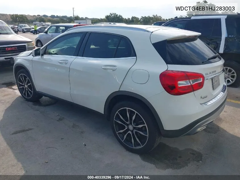 2017 Mercedes-Benz Gla 250 VIN: WDCTG4EB1HJ283003 Lot: 40339296