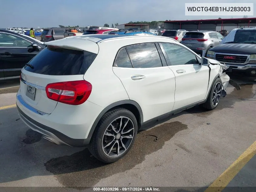 2017 Mercedes-Benz Gla 250 VIN: WDCTG4EB1HJ283003 Lot: 40339296