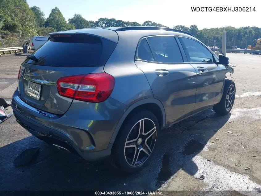 2017 Mercedes-Benz Gla 250 VIN: WDCTG4EBXHJ306214 Lot: 40493855