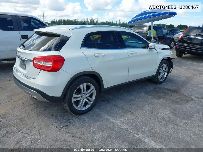 2017 Mercedes-Benz Gla 250 VIN: WDCTG4EB3HJ286467 Lot: 40495890