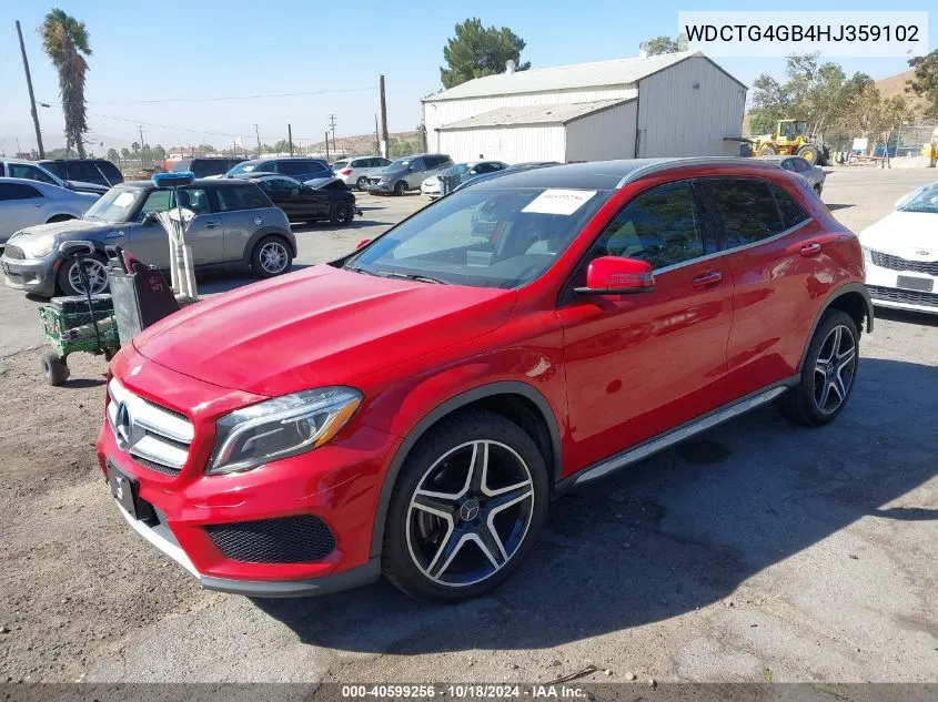 2017 Mercedes-Benz Gla 250 4Matic VIN: WDCTG4GB4HJ359102 Lot: 40599256