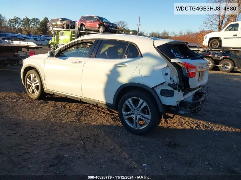 2017 Mercedes-Benz Gla 250 4Matic VIN: WDCTG4GB3HJ314880 Lot: 40828779