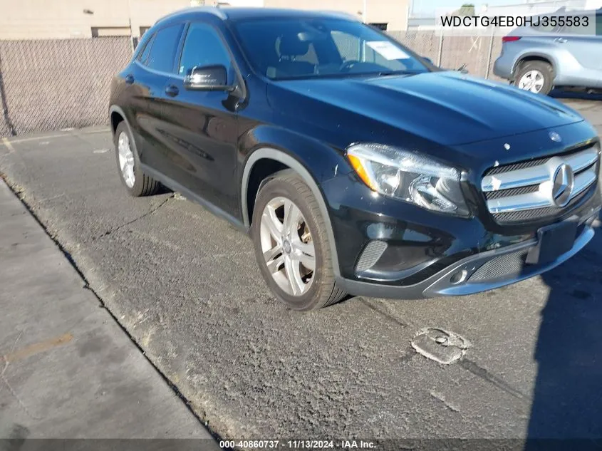 2017 Mercedes-Benz Gla 250 VIN: WDCTG4EB0HJ355583 Lot: 40860737