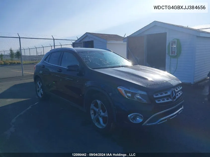 2018 Mercedes-Benz Gla VIN: WDCTG4GBXJJ384656 Lot: 12086442