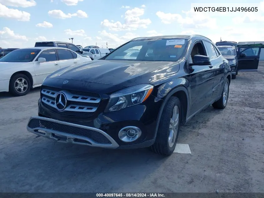 2018 Mercedes-Benz Gla 250 VIN: WDCTG4EB1JJ496605 Lot: 40097645