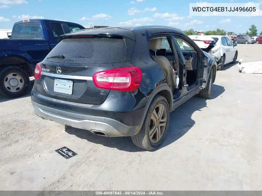 2018 Mercedes-Benz Gla 250 VIN: WDCTG4EB1JJ496605 Lot: 40097645