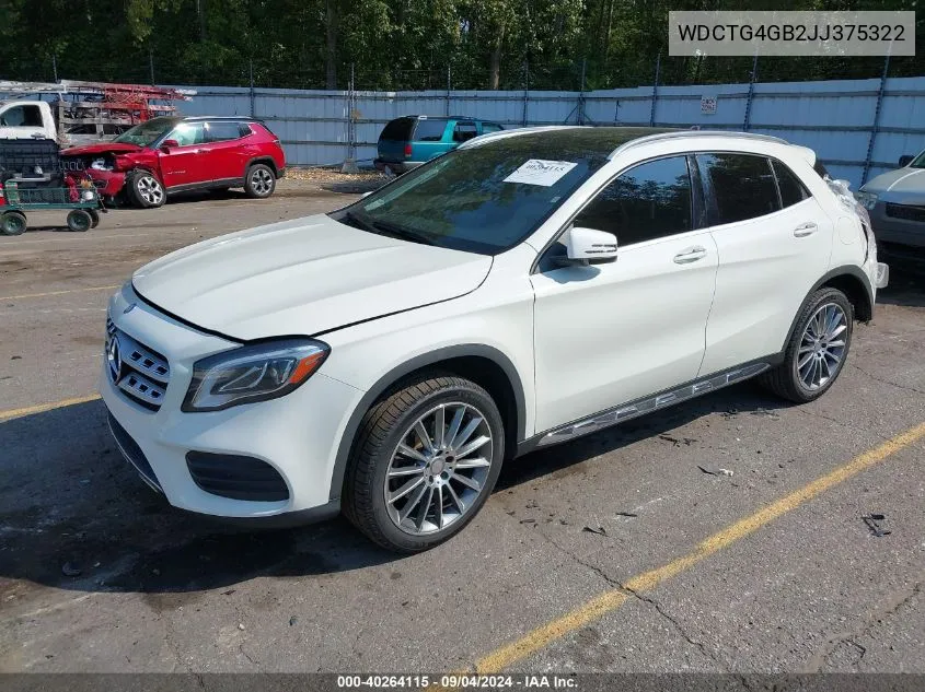 2018 Mercedes-Benz Gla 250 4Matic VIN: WDCTG4GB2JJ375322 Lot: 40264115