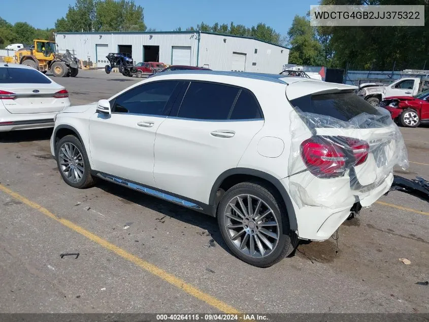 2018 Mercedes-Benz Gla 250 4Matic VIN: WDCTG4GB2JJ375322 Lot: 40264115