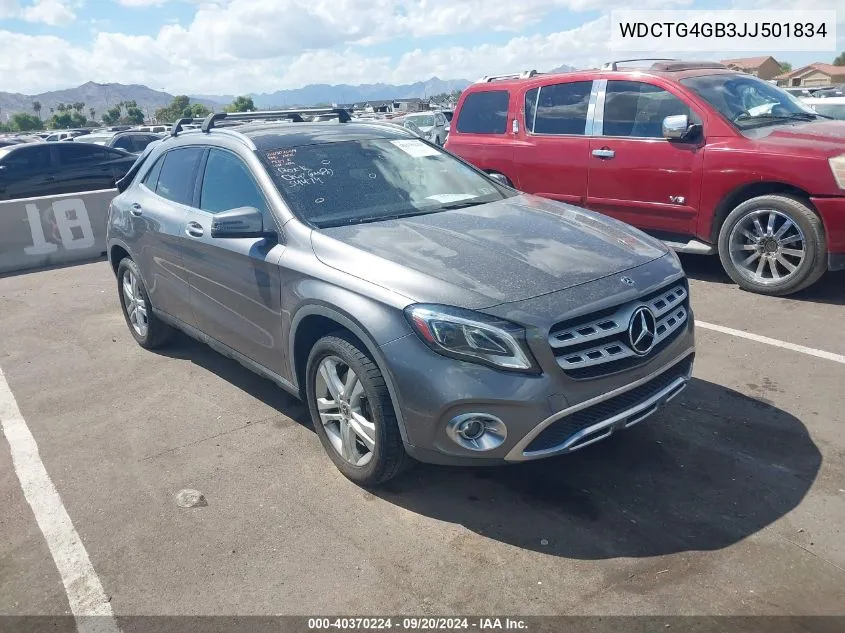 2018 Mercedes-Benz Gla 250 4Matic VIN: WDCTG4GB3JJ501834 Lot: 40370224