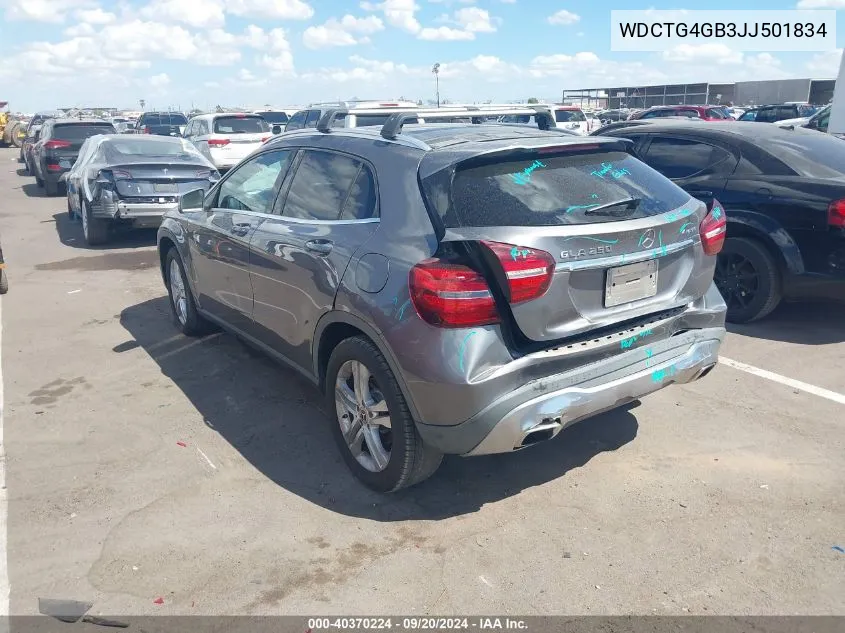 2018 Mercedes-Benz Gla 250 4Matic VIN: WDCTG4GB3JJ501834 Lot: 40370224