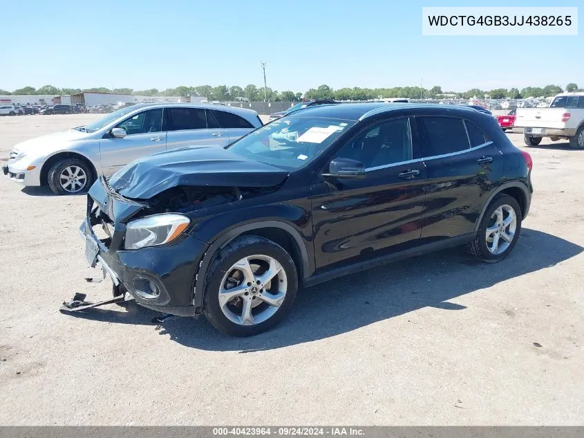 2018 Mercedes-Benz Gla 250 4Matic VIN: WDCTG4GB3JJ438265 Lot: 40423964