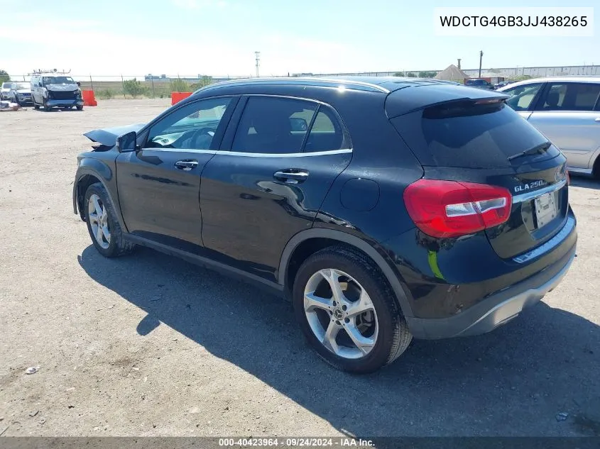 2018 Mercedes-Benz Gla 250 4Matic VIN: WDCTG4GB3JJ438265 Lot: 40423964