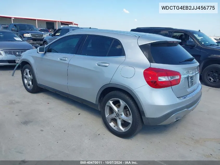 2018 Mercedes-Benz Gla 250 VIN: WDCTG4EB2JJ456775 Lot: 40470011