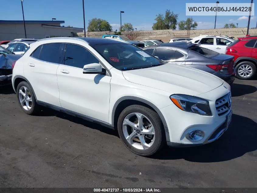 2018 Mercedes-Benz Gla 250 4Matic VIN: WDCTG4GB6JJ464228 Lot: 40472737