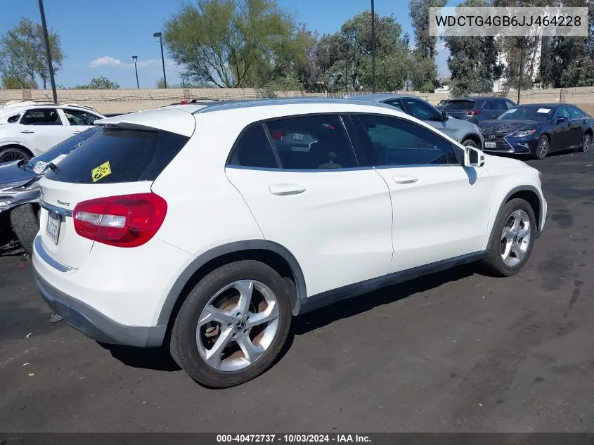 2018 Mercedes-Benz Gla 250 4Matic VIN: WDCTG4GB6JJ464228 Lot: 40472737