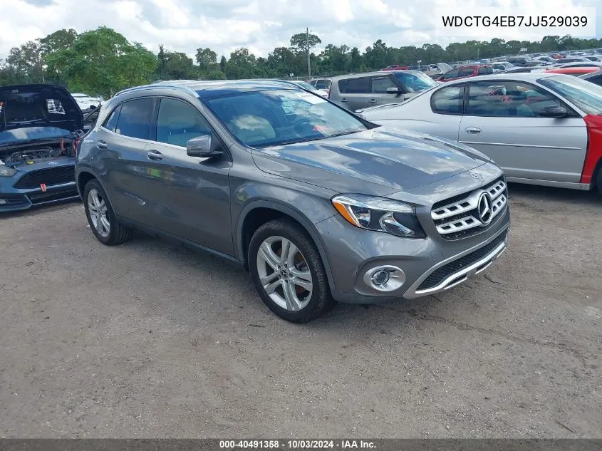 2018 Mercedes-Benz Gla 250 VIN: WDCTG4EB7JJ529039 Lot: 40491358