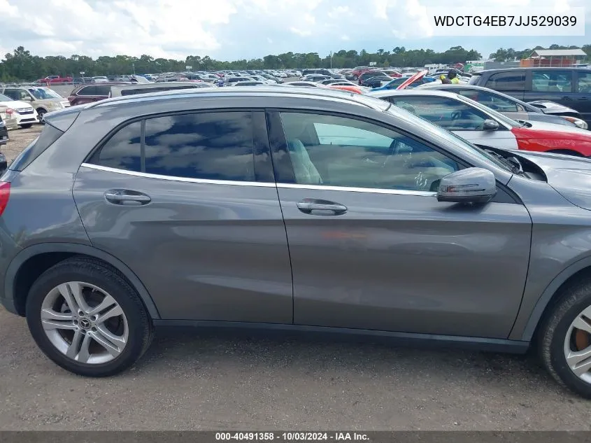 2018 Mercedes-Benz Gla 250 VIN: WDCTG4EB7JJ529039 Lot: 40491358