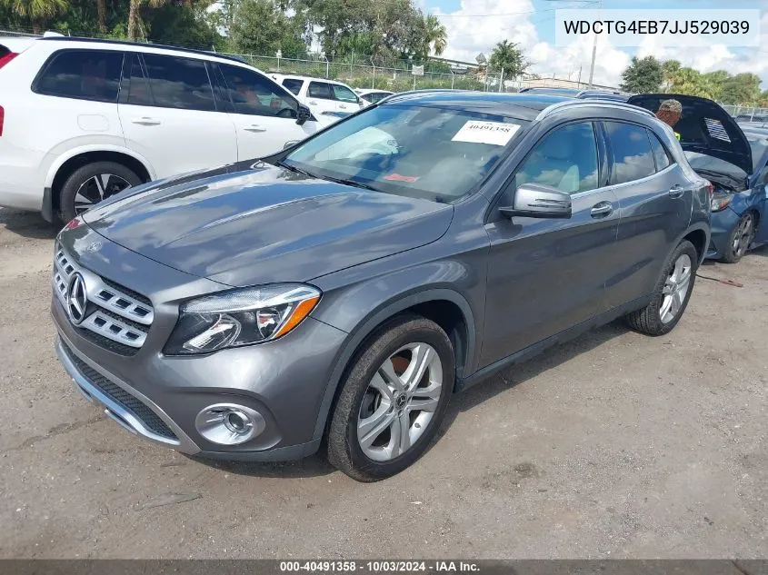 2018 Mercedes-Benz Gla 250 VIN: WDCTG4EB7JJ529039 Lot: 40491358