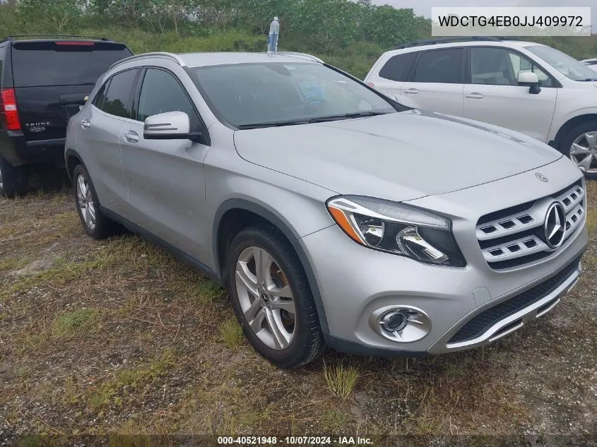 2018 Mercedes-Benz Gla 250 VIN: WDCTG4EB0JJ409972 Lot: 40521948