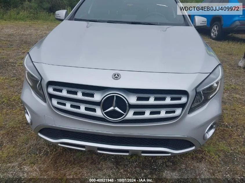 2018 Mercedes-Benz Gla 250 VIN: WDCTG4EB0JJ409972 Lot: 40521948