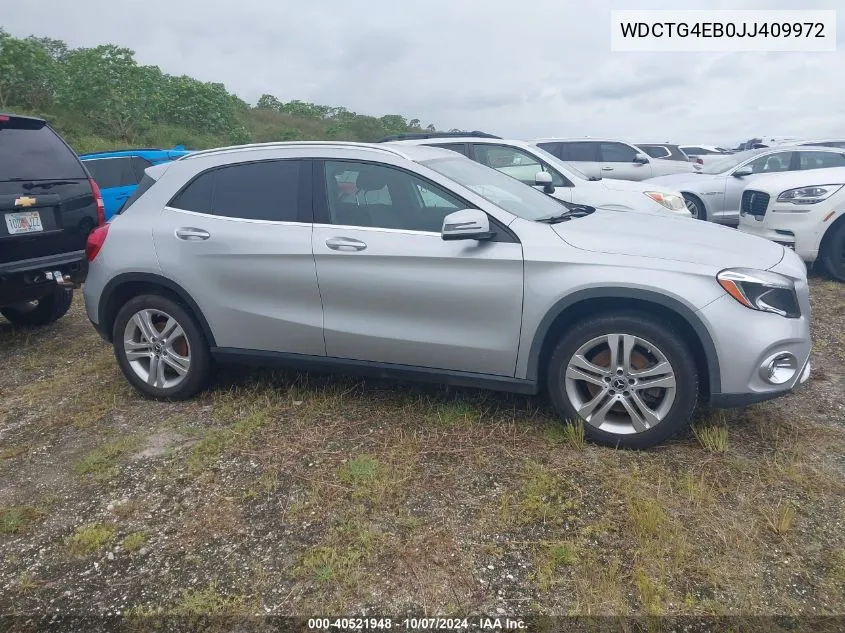 2018 Mercedes-Benz Gla 250 VIN: WDCTG4EB0JJ409972 Lot: 40521948