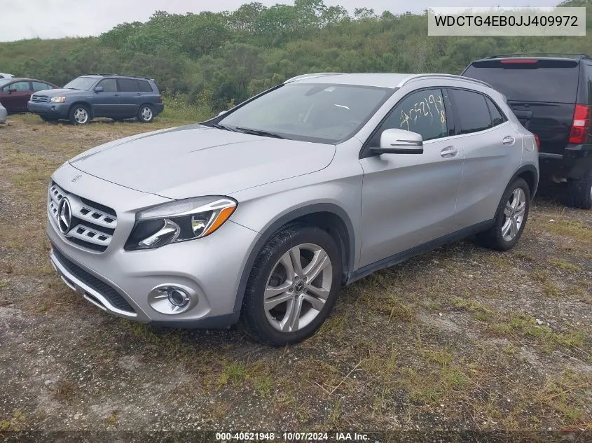 2018 Mercedes-Benz Gla 250 VIN: WDCTG4EB0JJ409972 Lot: 40521948