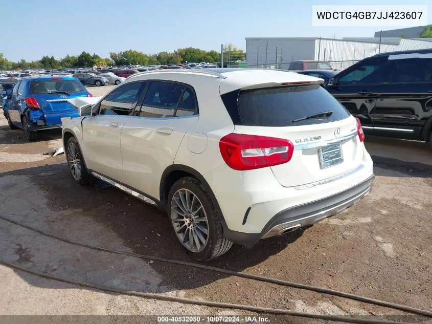 2018 Mercedes-Benz Gla 250 4Matic VIN: WDCTG4GB7JJ423607 Lot: 40532050