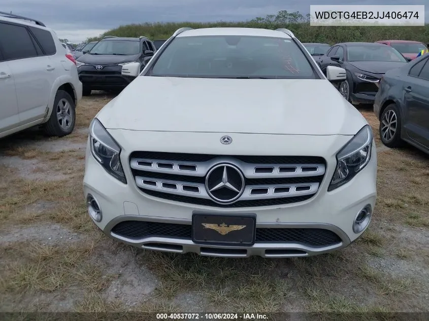 2018 Mercedes-Benz Gla 250 VIN: WDCTG4EB2JJ406474 Lot: 40537072