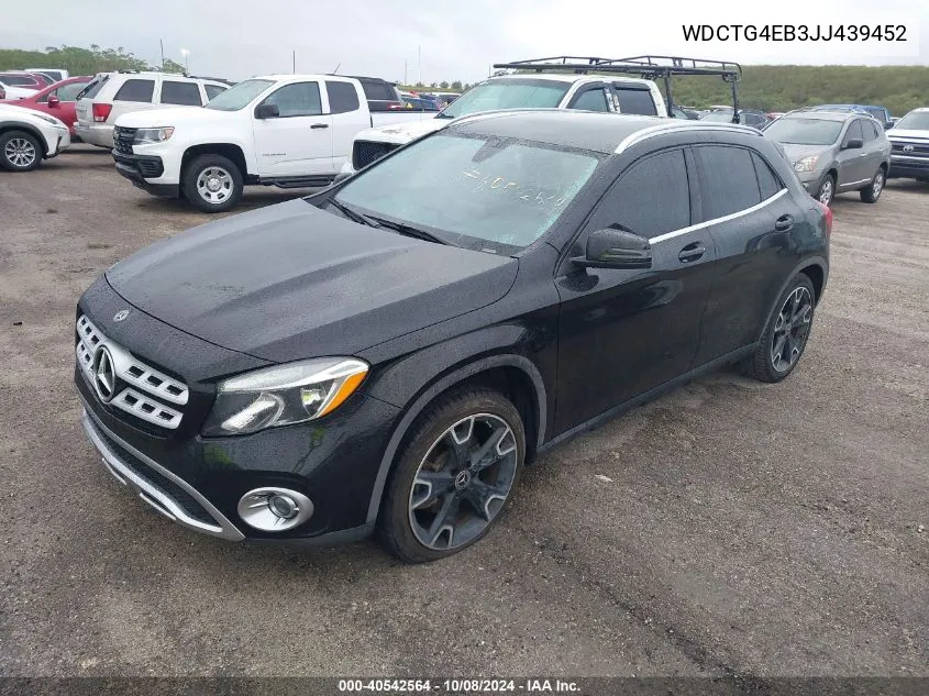 2018 Mercedes-Benz Gla 250 VIN: WDCTG4EB3JJ439452 Lot: 40542564