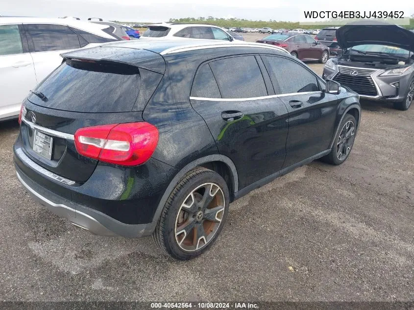 2018 Mercedes-Benz Gla 250 VIN: WDCTG4EB3JJ439452 Lot: 40542564