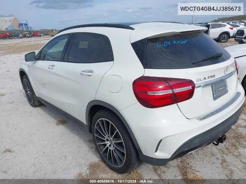 2018 Mercedes-Benz Gla 250 4Matic VIN: WDCTG4GB4JJ385673 Lot: 40559616