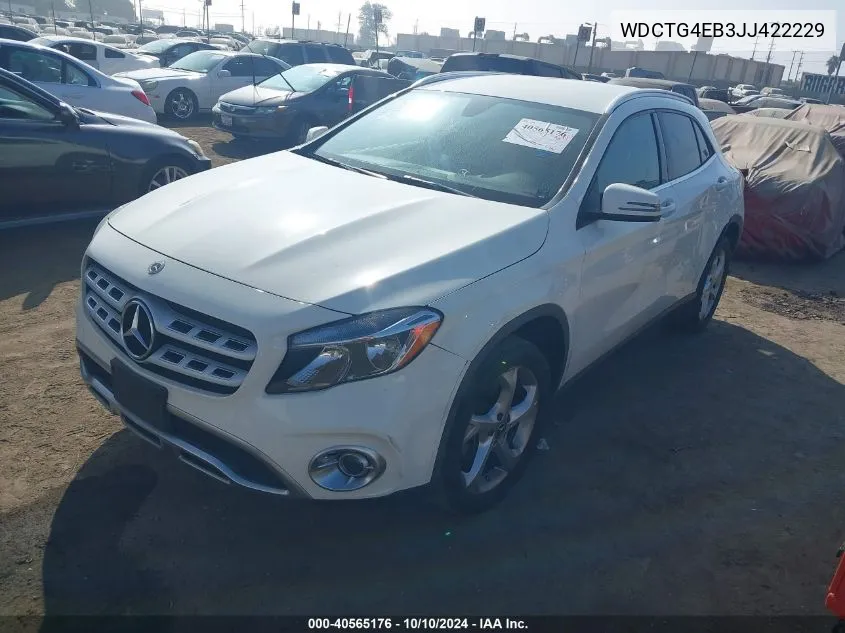 2018 Mercedes-Benz Gla 250 VIN: WDCTG4EB3JJ422229 Lot: 40565176