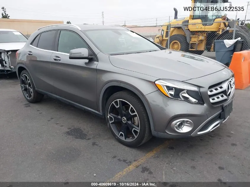 2018 Mercedes-Benz Gla 250 VIN: WDCTG4EB6JJ522535 Lot: 40609619