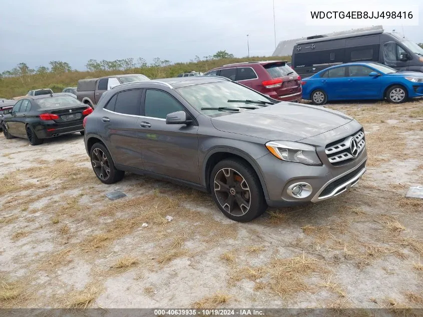 2018 Mercedes-Benz Gla 250 VIN: WDCTG4EB8JJ498416 Lot: 40639935