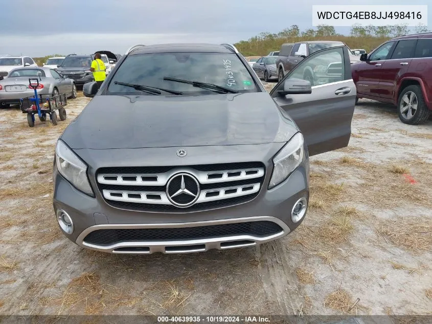 2018 Mercedes-Benz Gla 250 VIN: WDCTG4EB8JJ498416 Lot: 40639935