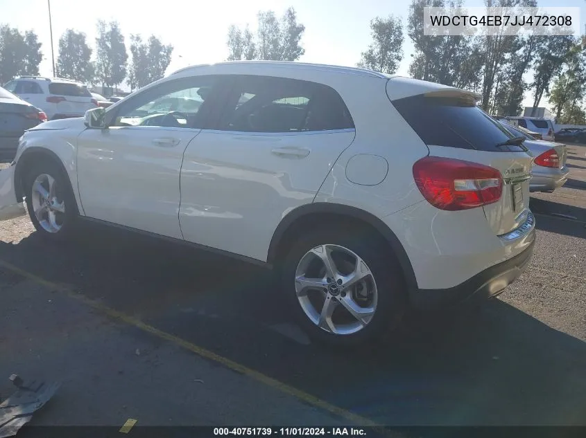 2018 Mercedes-Benz Gla 250 VIN: WDCTG4EB7JJ472308 Lot: 40751739