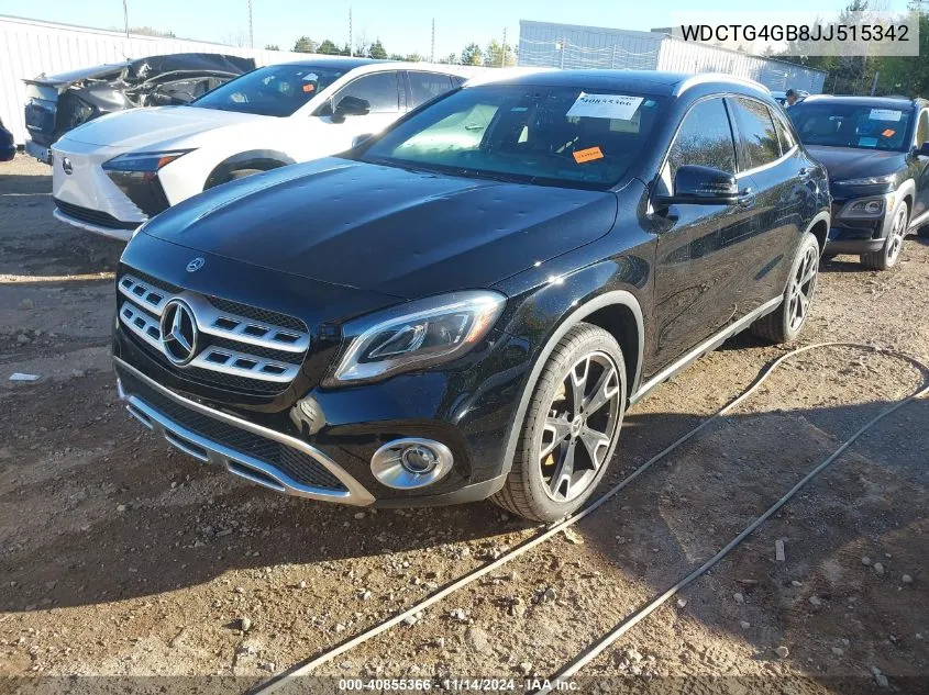 2018 Mercedes-Benz Gla 250 4Matic VIN: WDCTG4GB8JJ515342 Lot: 40855366