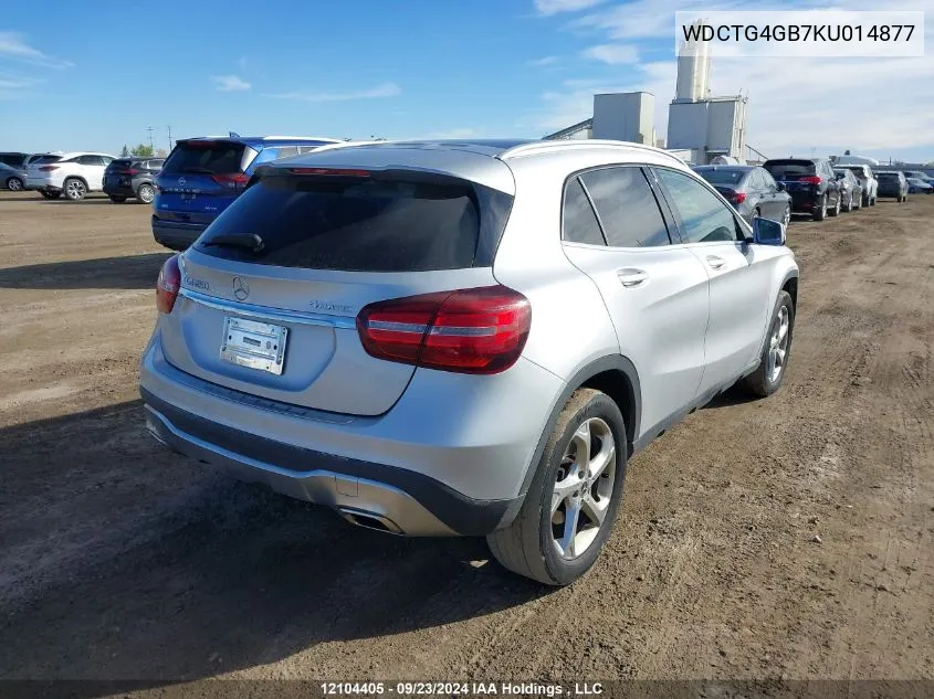 2019 Mercedes-Benz Gla 250 VIN: WDCTG4GB7KU014877 Lot: 12104405