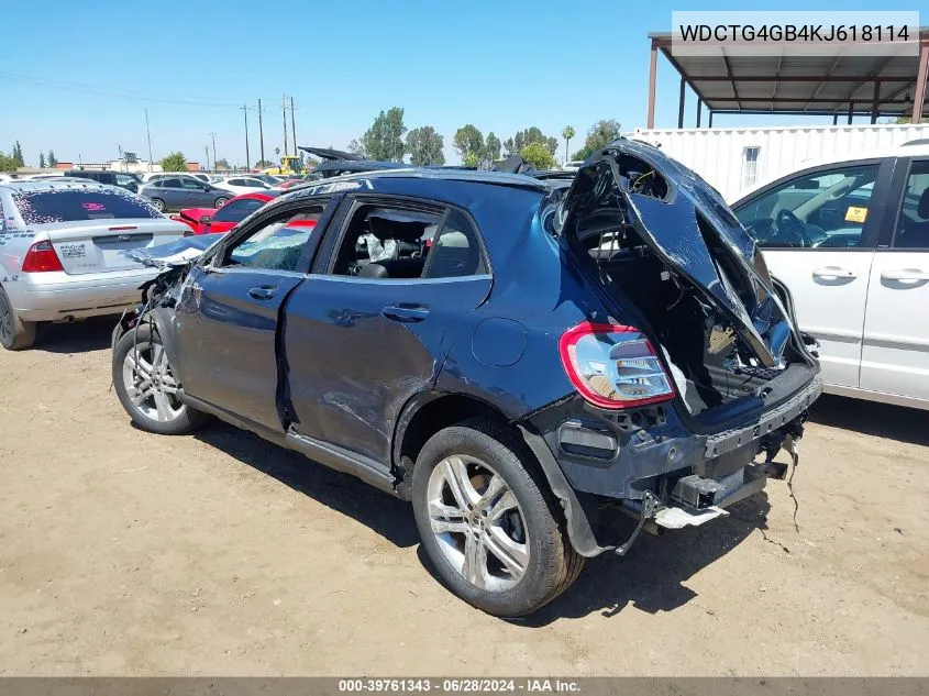 2019 Mercedes-Benz Gla 250 4Matic VIN: WDCTG4GB4KJ618114 Lot: 39761343