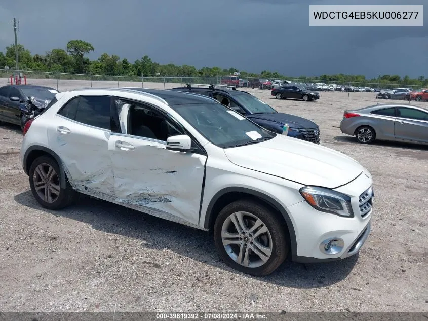 2019 Mercedes-Benz Gla 250 VIN: WDCTG4EB5KU006277 Lot: 39819392