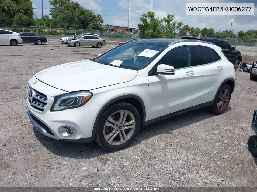 2019 Mercedes-Benz Gla 250 VIN: WDCTG4EB5KU006277 Lot: 39819392