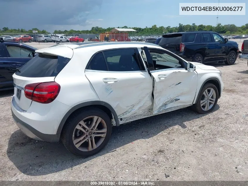 2019 Mercedes-Benz Gla 250 VIN: WDCTG4EB5KU006277 Lot: 39819392