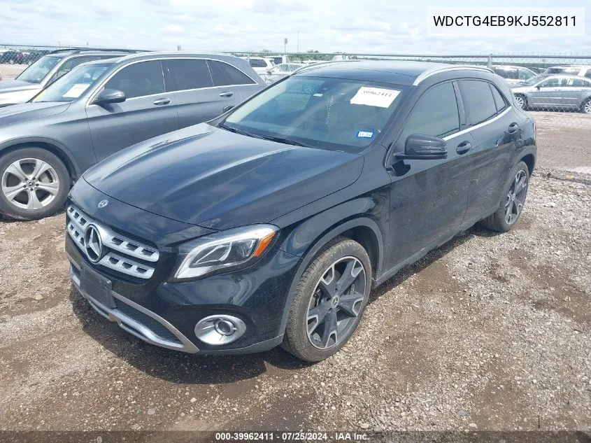 2019 Mercedes-Benz Gla 250 VIN: WDCTG4EB9KJ552811 Lot: 39962411