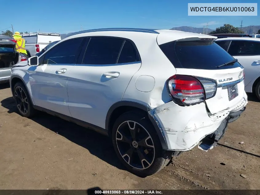 WDCTG4EB6KU010063 2019 Mercedes-Benz Gla 250